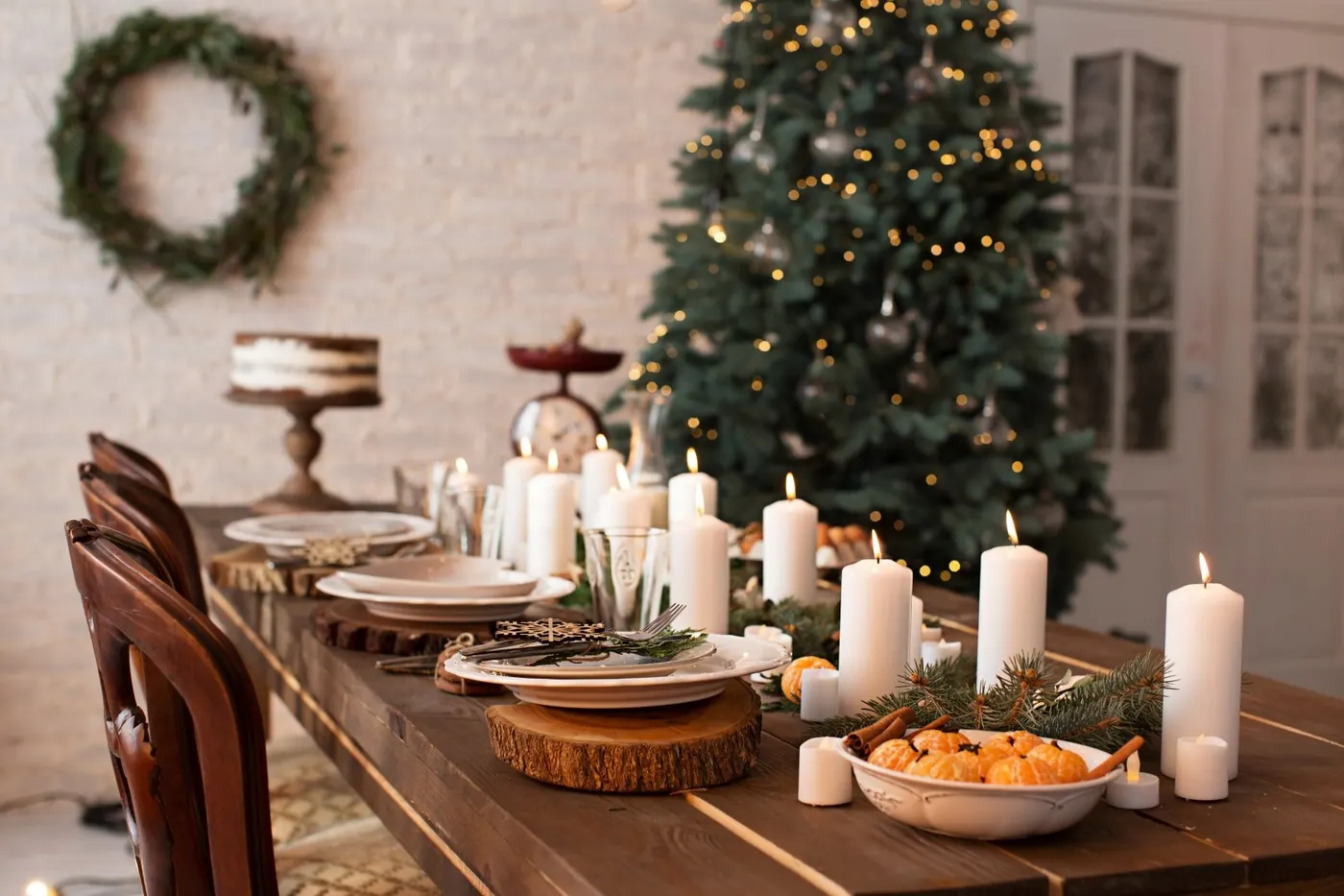 enfeite para mesa de jantar de natal