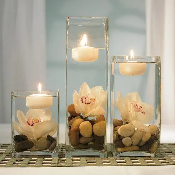 Decoração da mesa de jantar para Ano Novo