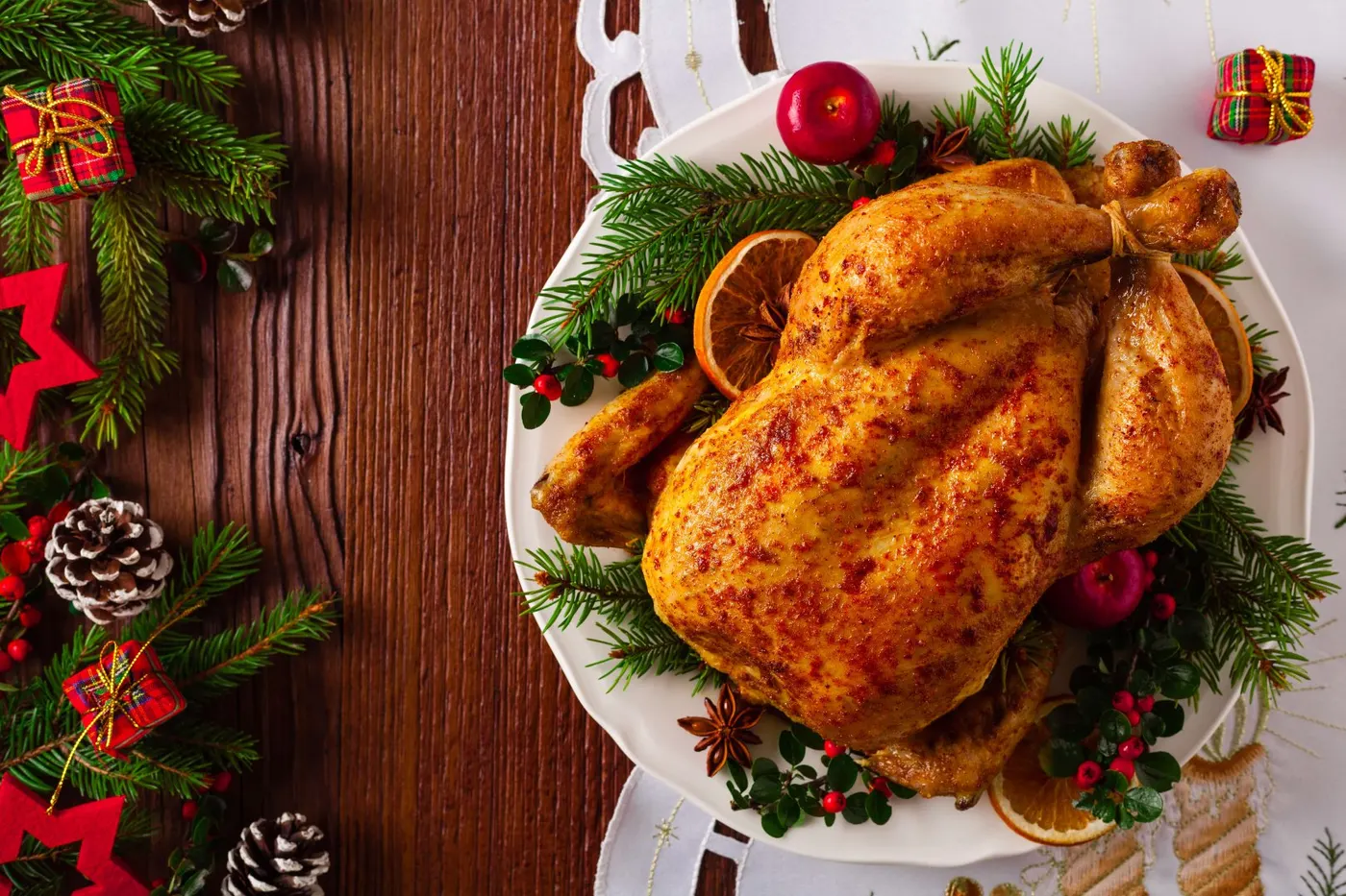 Não existe jantar de Natal tradicional sem o peru assado.