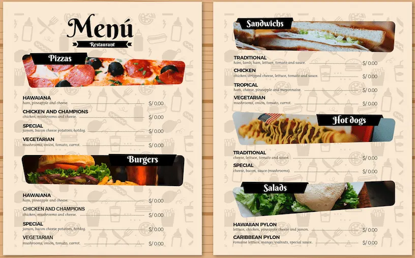 A utilização de fotos é uma ótima maneira para destacar os pratos que são servidos no seu restaurante. Mas atenção: as imagens deve ser reais e não de qualquer site de busca