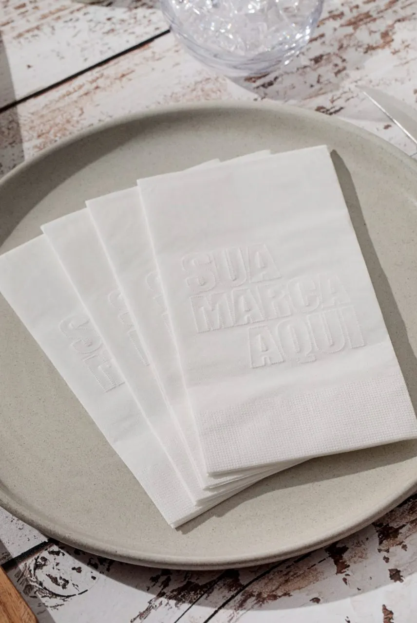 Guardanapo gastronômico personalizado em alto relevo